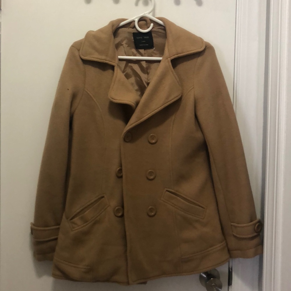 Tan peacoat
